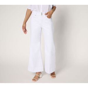 NYDJ Women's Pants Sz 10 Mia Palazzo Ankle Jean White A684769